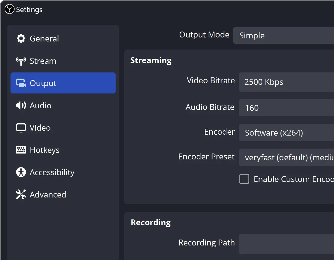 OBS Studio简单易用设置界面